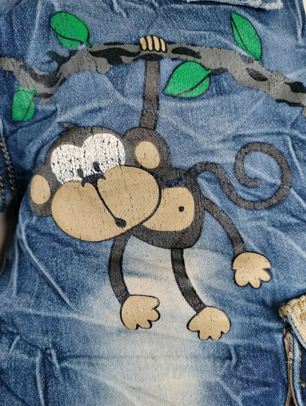 Rocking Style Toddler Boys Patchwork Distressed Moto Jeans 4T Sloth Just Hanging
